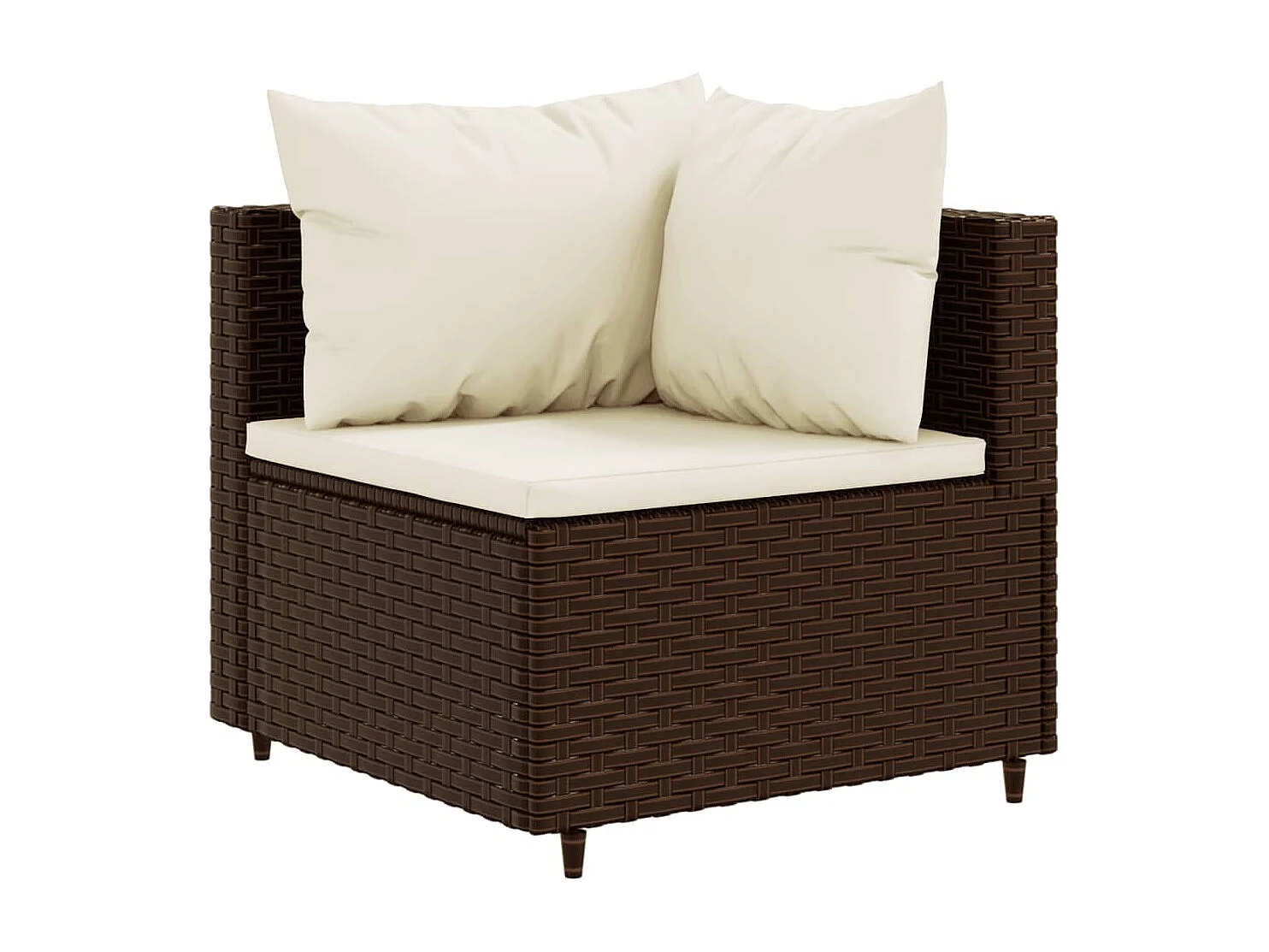4-delige Loungeset met kussens poly rattan bruin