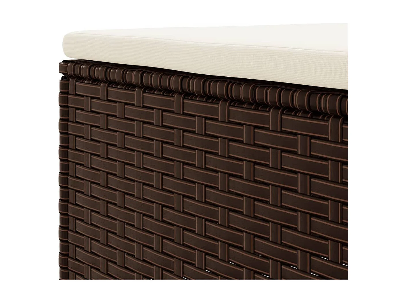 4-delige Loungeset met kussens poly rattan bruin