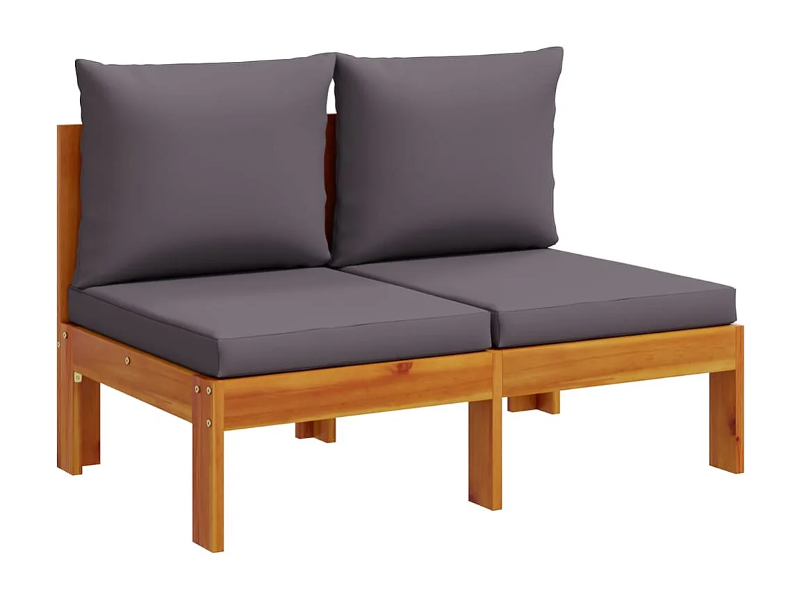 Salon de jardin avec coussins 5 pcs Bois d'acacia solide