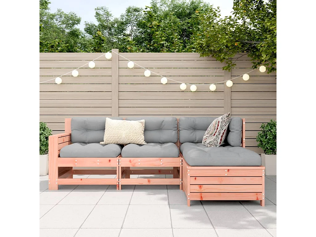 Salon de jardin 4 pcs bois massif sapin de douglas