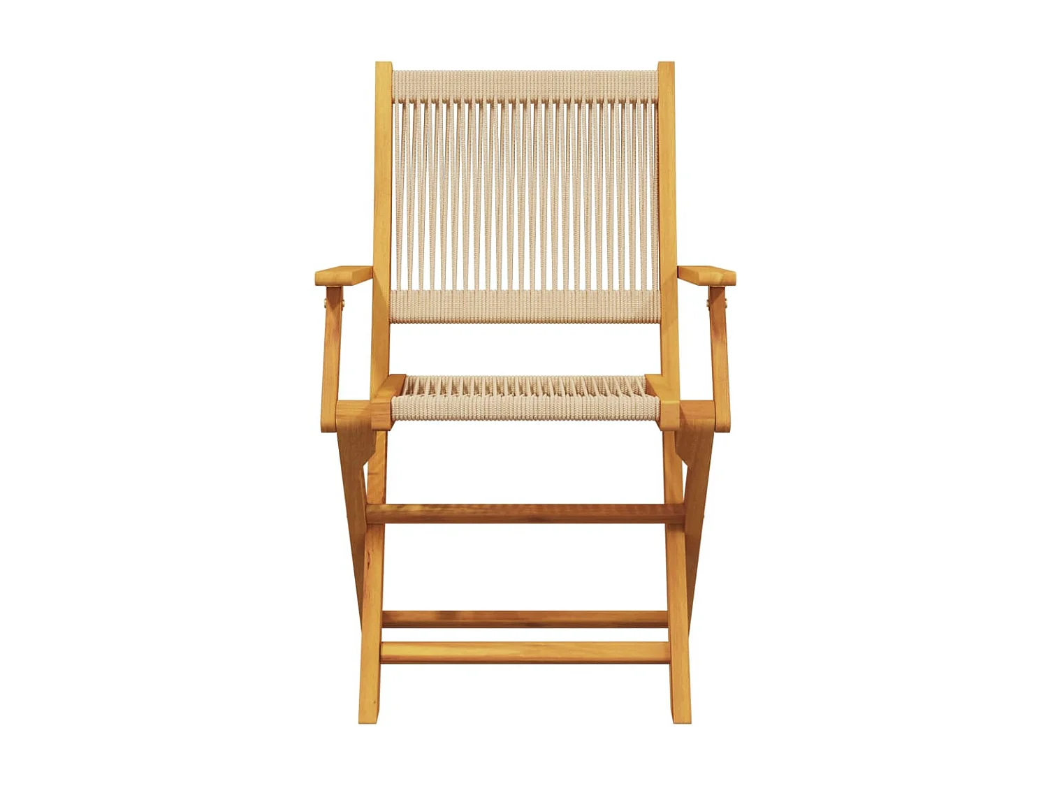 Ensemble de bistro 3 pcs beige polypropylène et bois massif