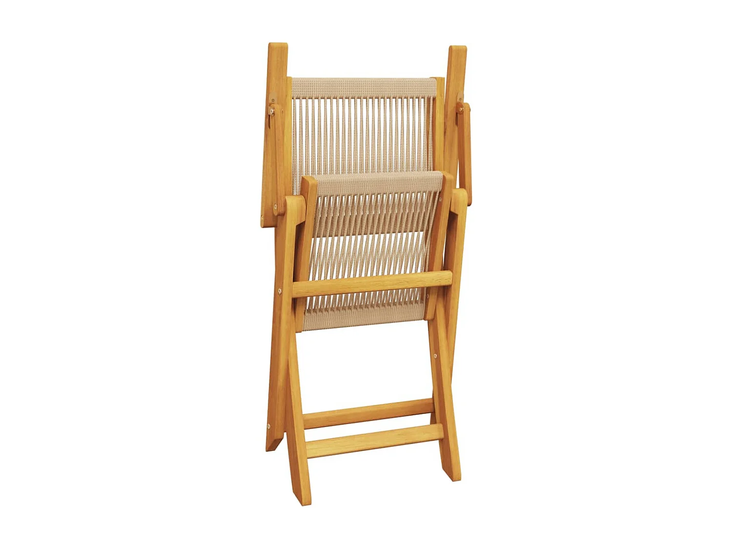 Ensemble de bistro 3 pcs beige polypropylène et bois massif