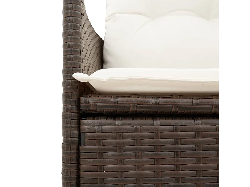 5-delige Tuinset met kussens poly rattan bruin