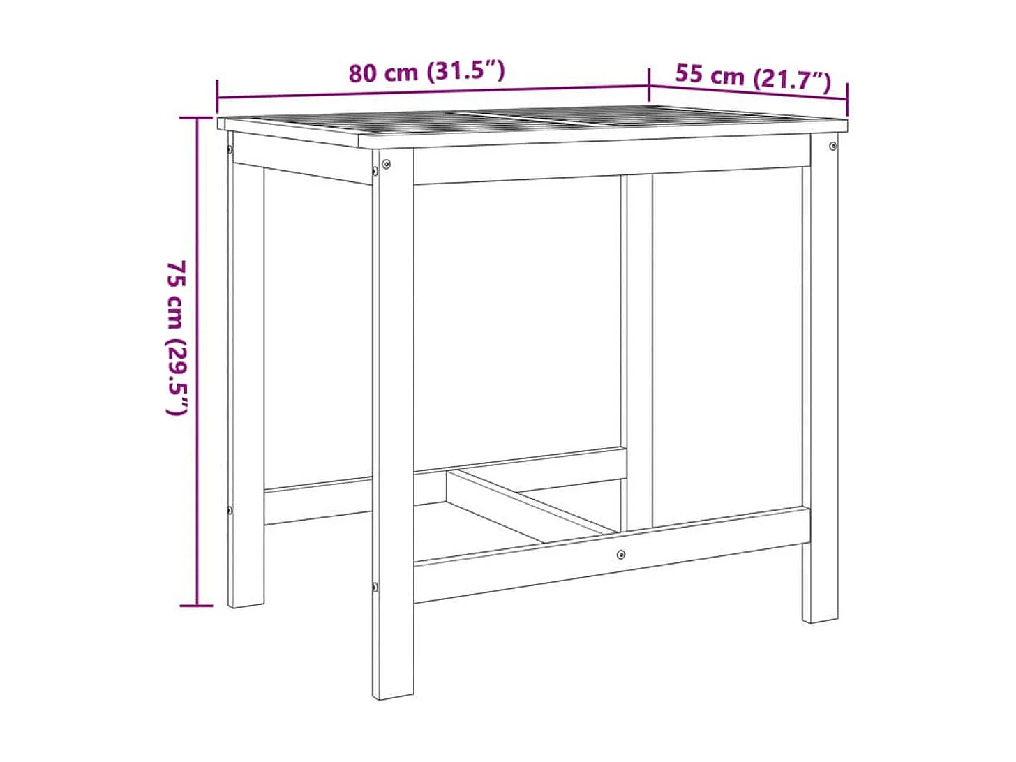 3-tlg. Balkonmöbel-Set mit Kissen Massivholz Akazie