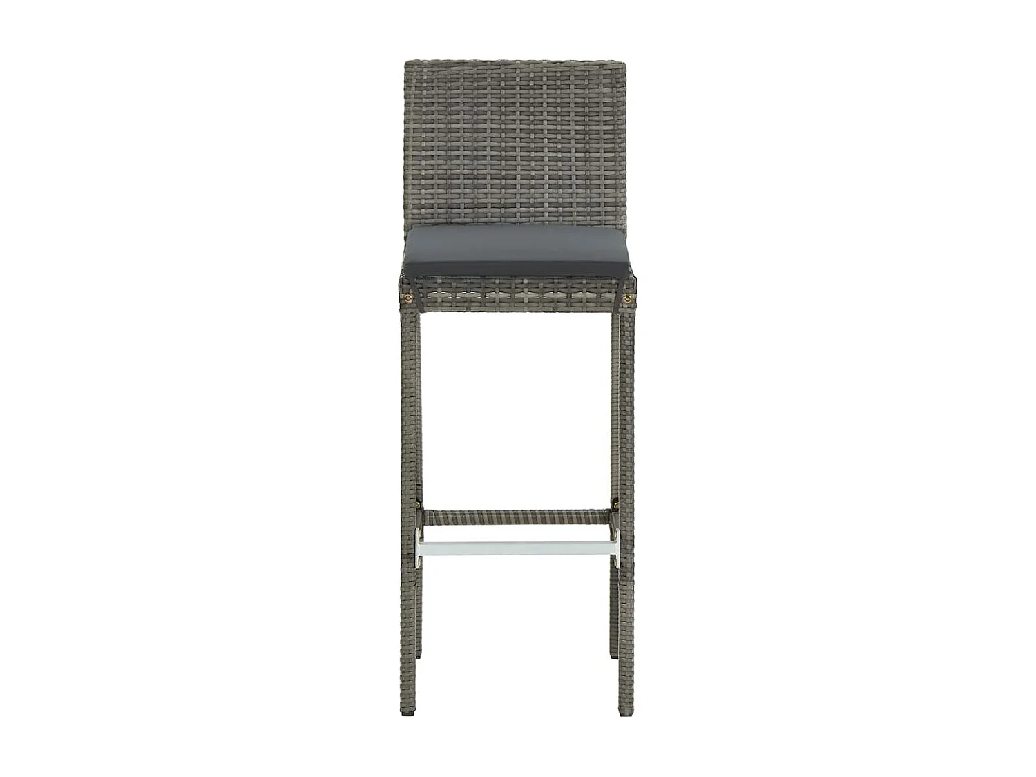 Mesa y taburetes de jardín 7 pzas madera acacia ratán PE gris