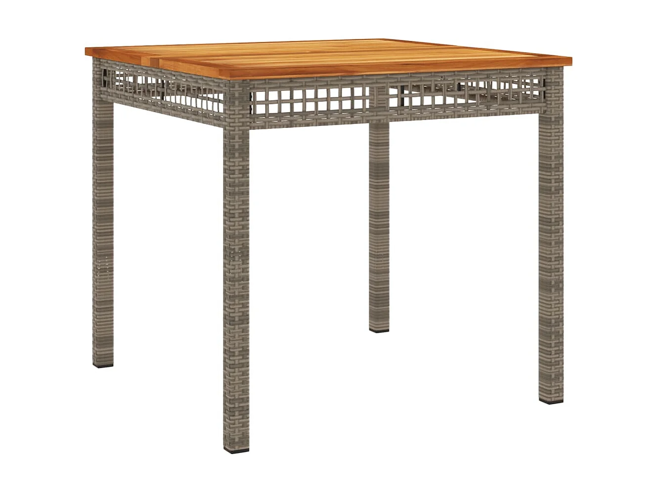 Set da Pranzo da Giardino 3 pz con Cuscini in Polyrattan Grigio