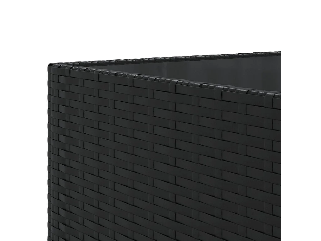 9 pcs conjunto lounge de jardim c/ almofadões vime PE preto