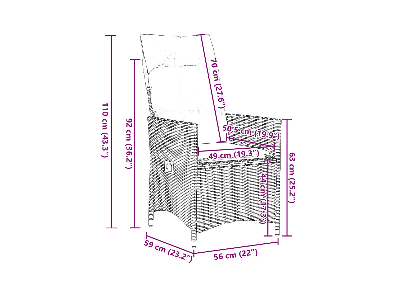 Ensemble à manger de jardin et coussins 9 pcs marron poly rotin