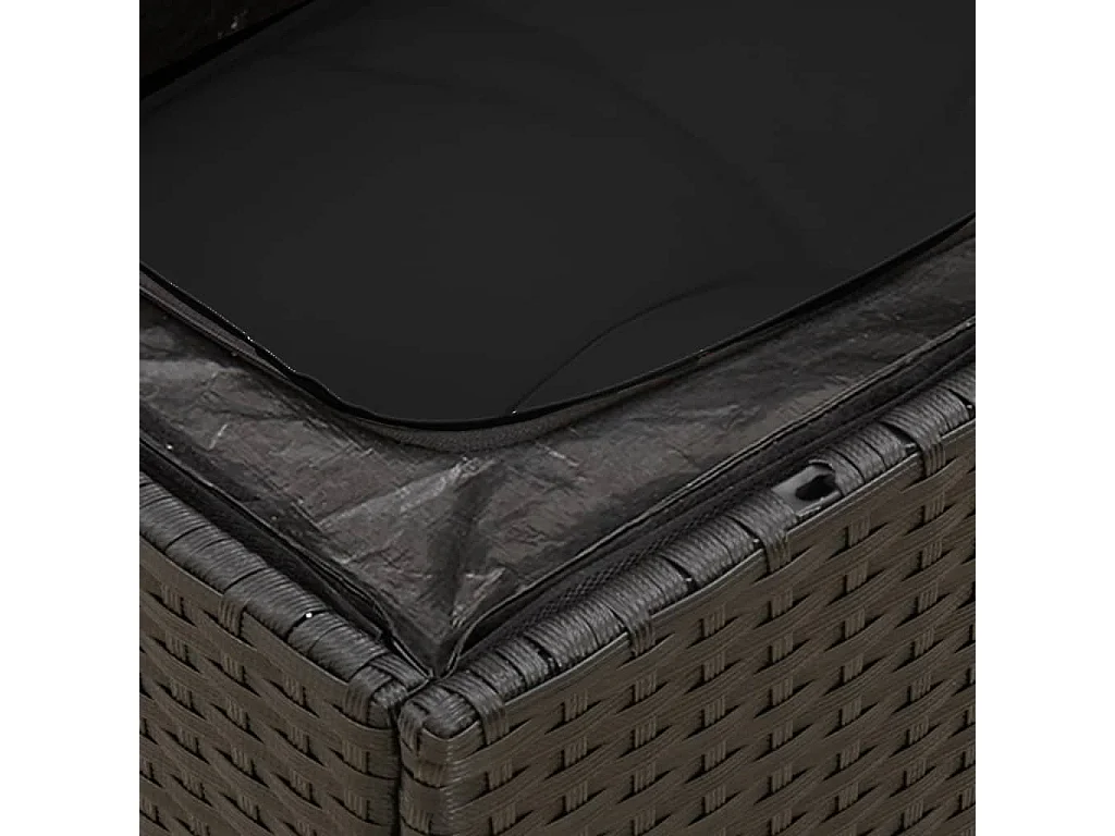 8-tlg. Garten-Sofagarnitur mit Kissen Schwarz Poly Rattan