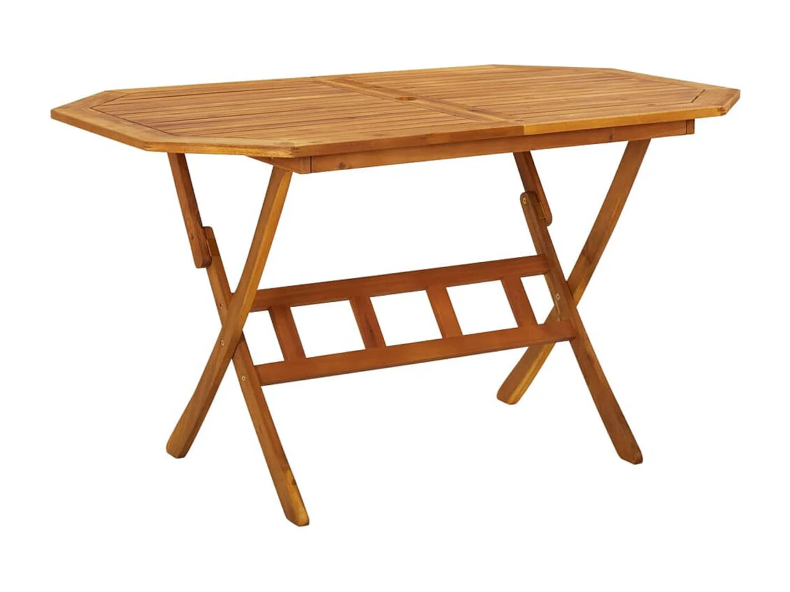 Set da Pranzo per Giardino 7 pz in Legno Massello di Acacia