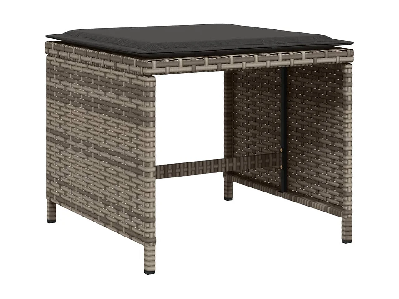 Set comedor de jardín con cojines 13 pzas ratán sintético gris