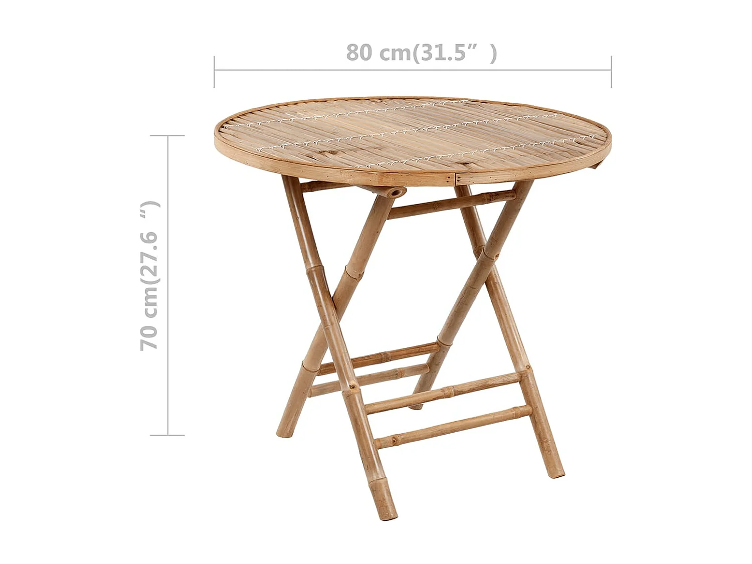 Ensemble à manger d'extérieur pliable 5pcs avec coussins Bambou