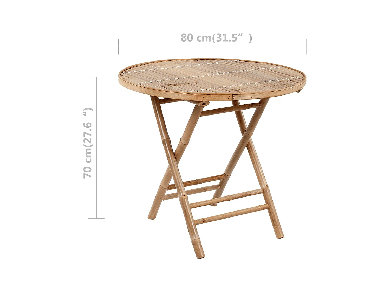 Ensemble à manger d'extérieur pliable 5pcs avec coussins Bambou