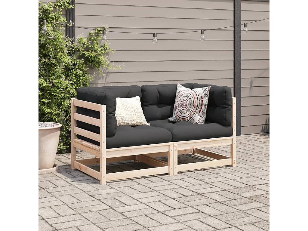 Salon de jardin 2 pcs bois de pin massif