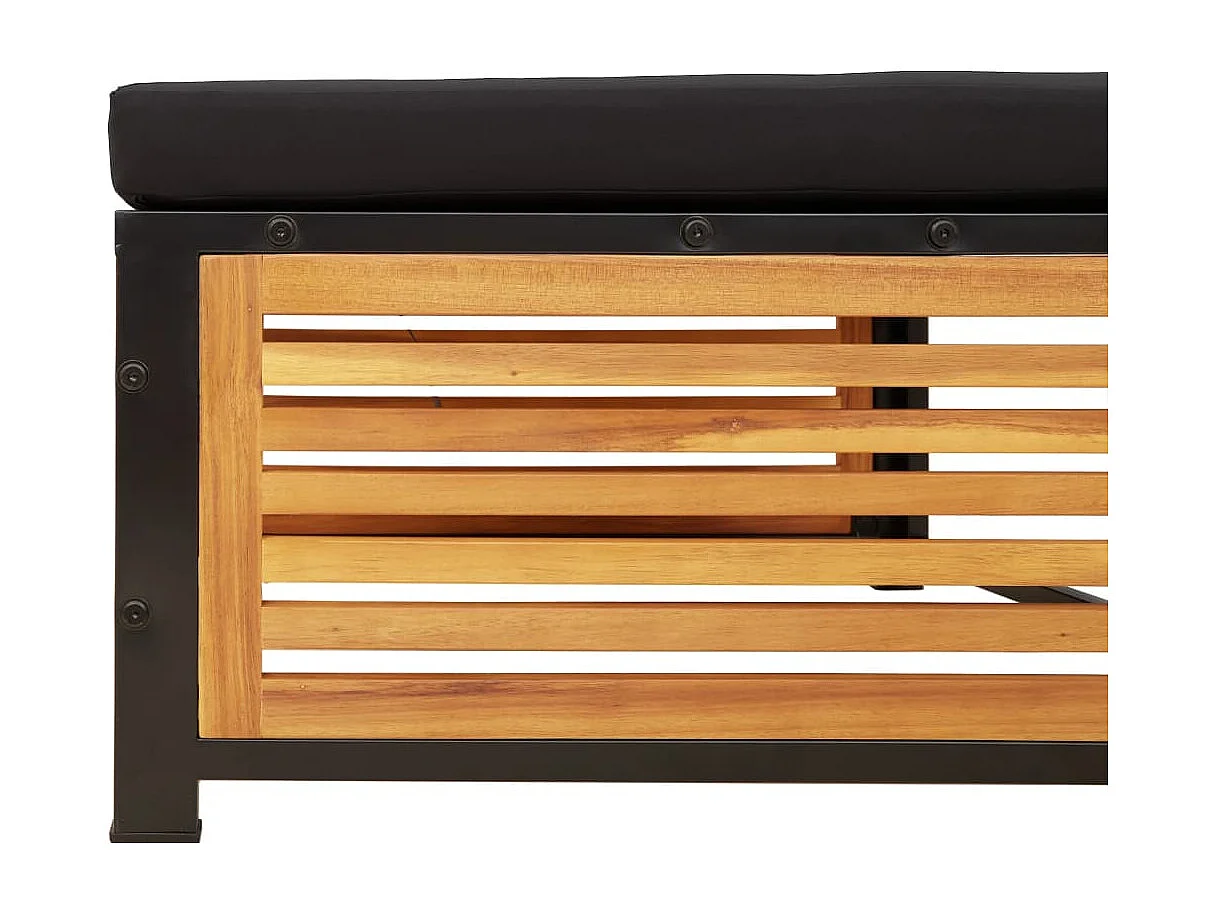 Salon de jardin avec coussins 10 pcs bois d'acacia solide