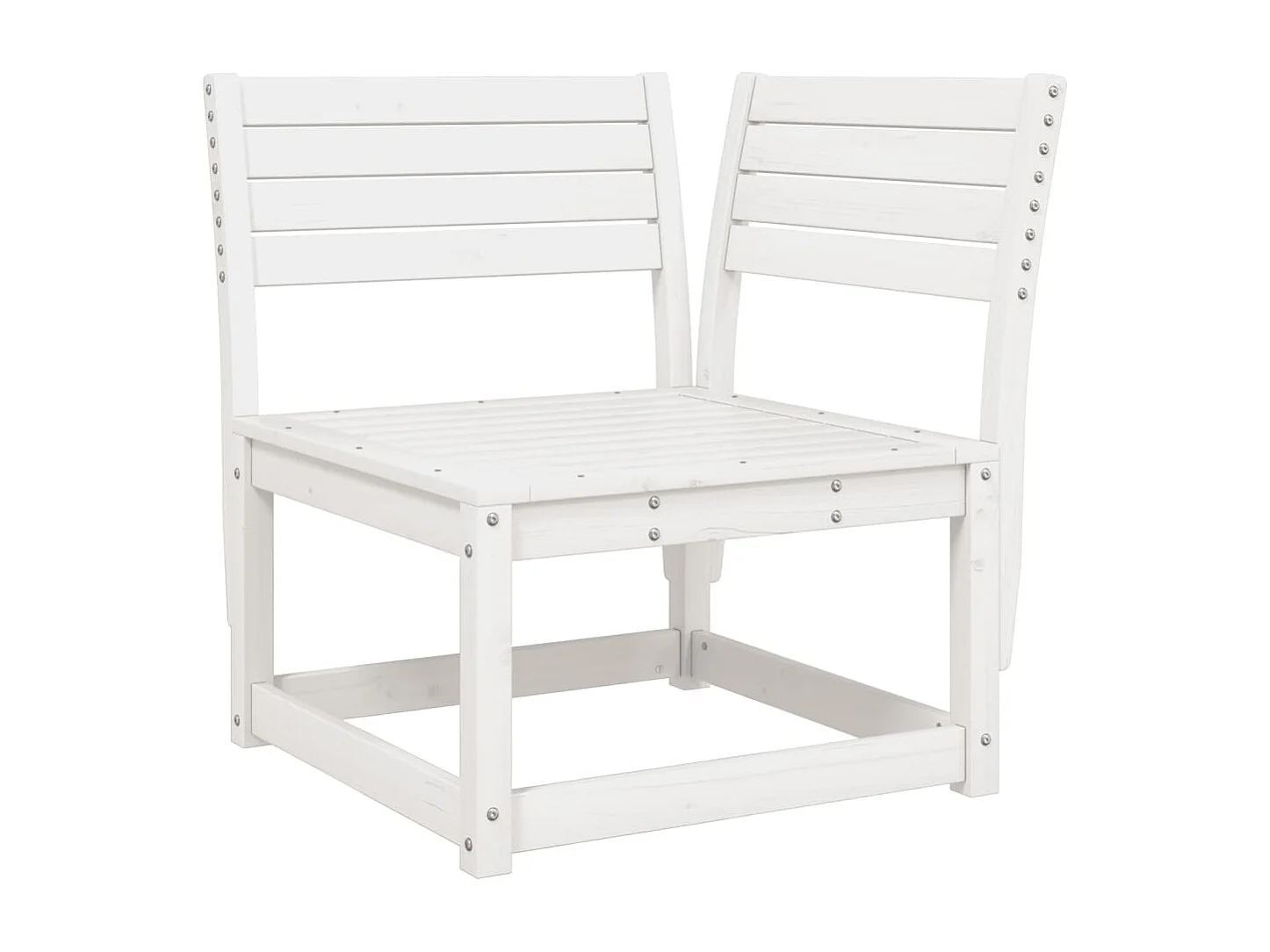 Set Salotto da Giardino 5 pz Bianco in Legno Massello di Pino
