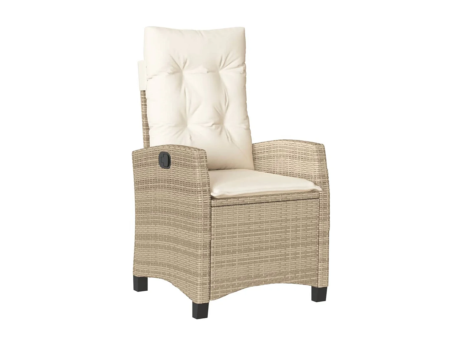 Set da Pranzo da Giardino 5 pz con Cuscini Beige in Polyrattan