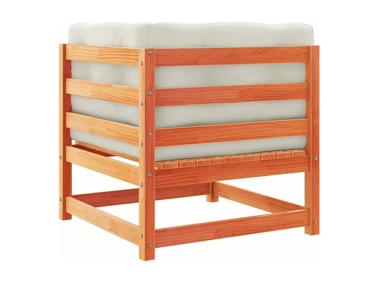 Set Divani Giardino 5pz con Cuscini Marrone Cera Massello Pino