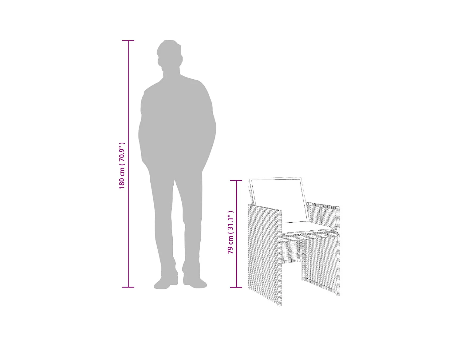 Ensemble à manger de jardin avec coussins 15 pcs marron rotin