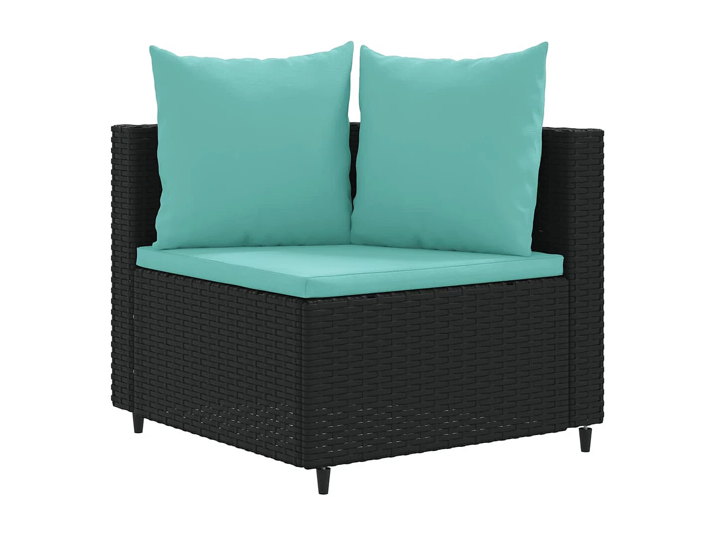 Set Divani da Giardino con Cuscini 7pz Nero Polyrattan