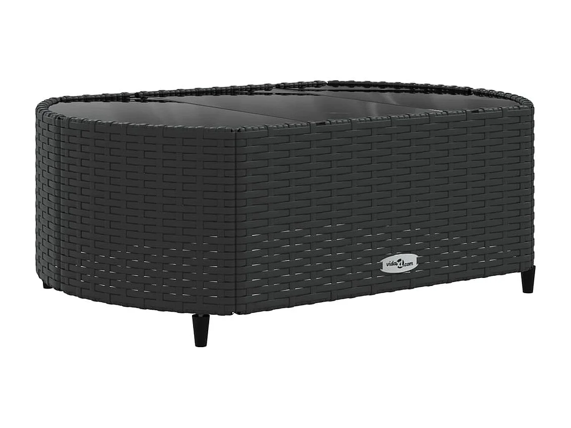 Set Divani da Giardino con Cuscini 7pz Nero Polyrattan