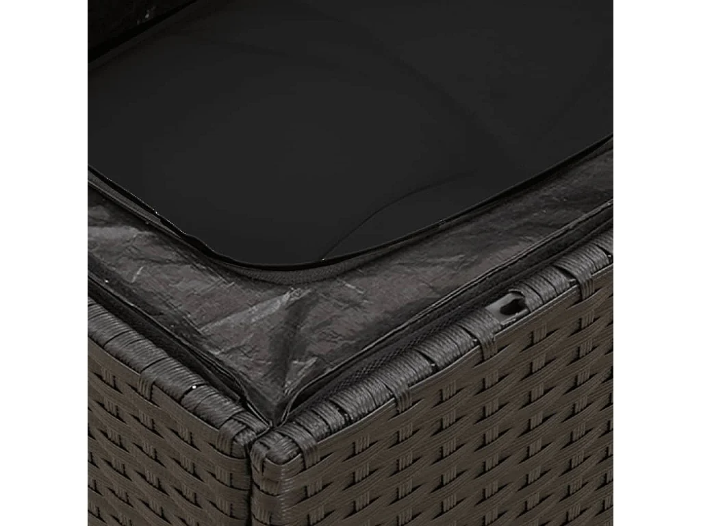 7-tlg. Garten-Sofagarnitur mit Kissen Schwarz Poly Rattan