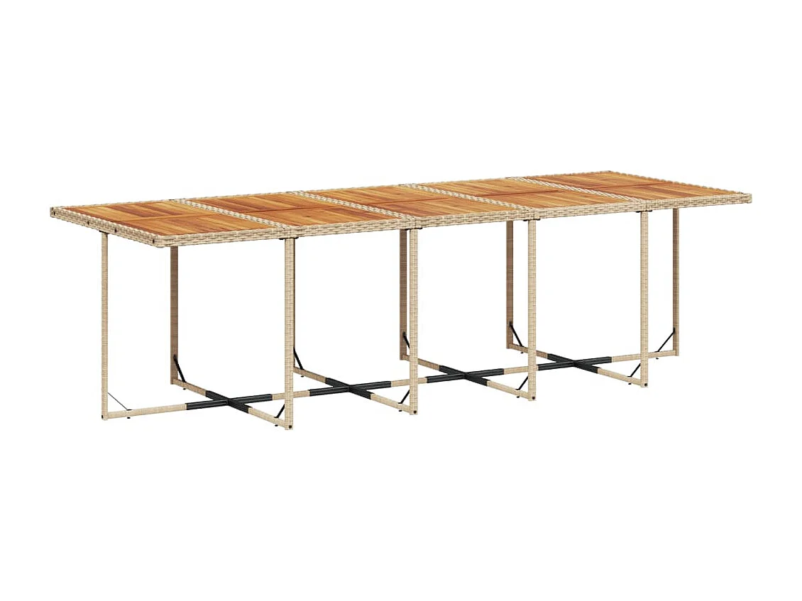 Ensemble à manger de jardin et coussins 11 pcs beige poly rotin