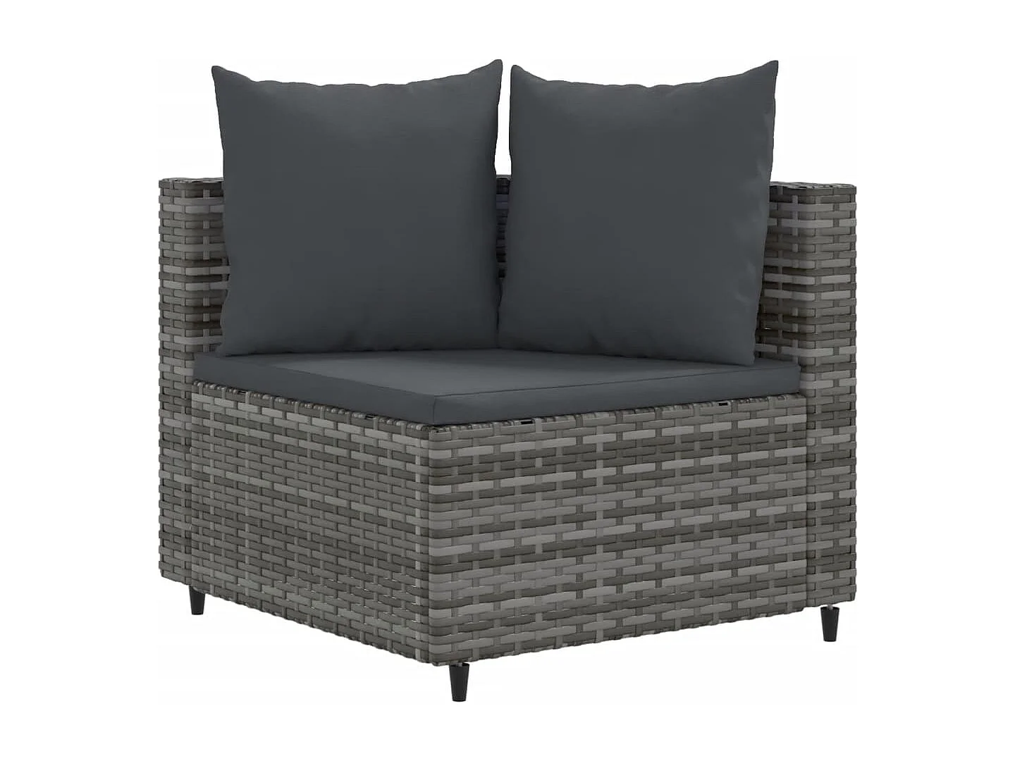 Set Divano da Giardino 10 pz con Cuscini Grigio in Polyrattan