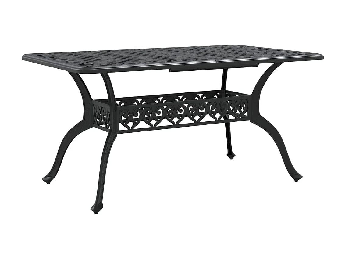Set da Pranzo da Giardino 5 pz Nero in Alluminio Pressofuso