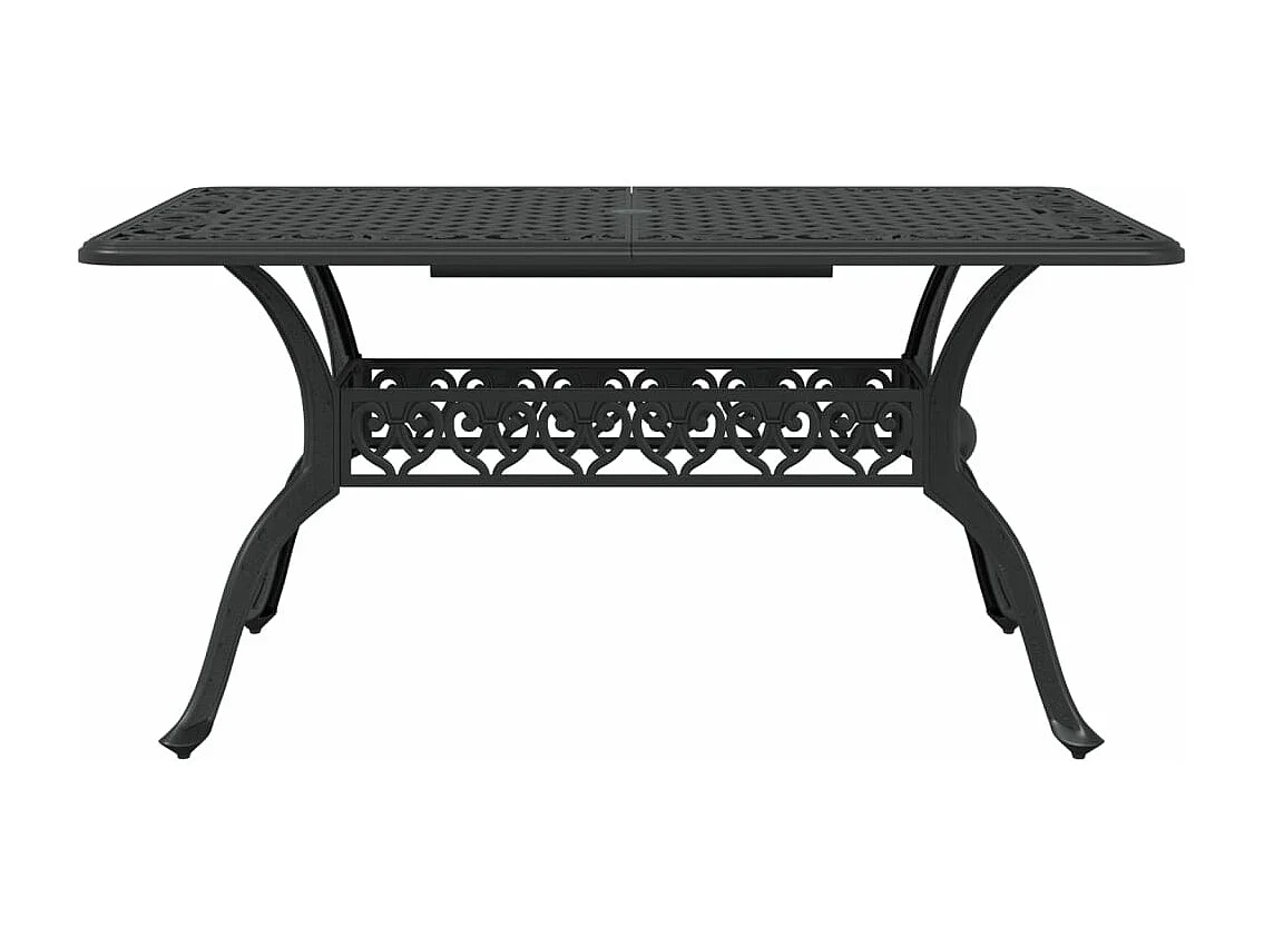 Set da Pranzo da Giardino 5 pz Nero in Alluminio Pressofuso