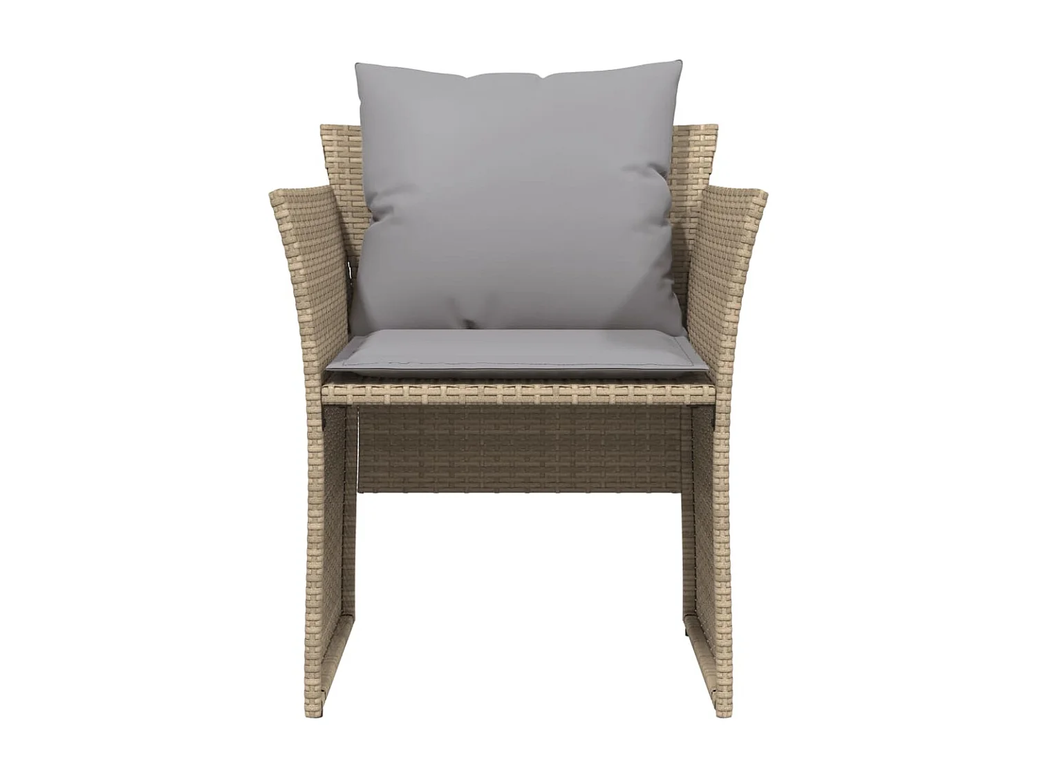 Chaise de jardin avec tabouret beige résine tressée