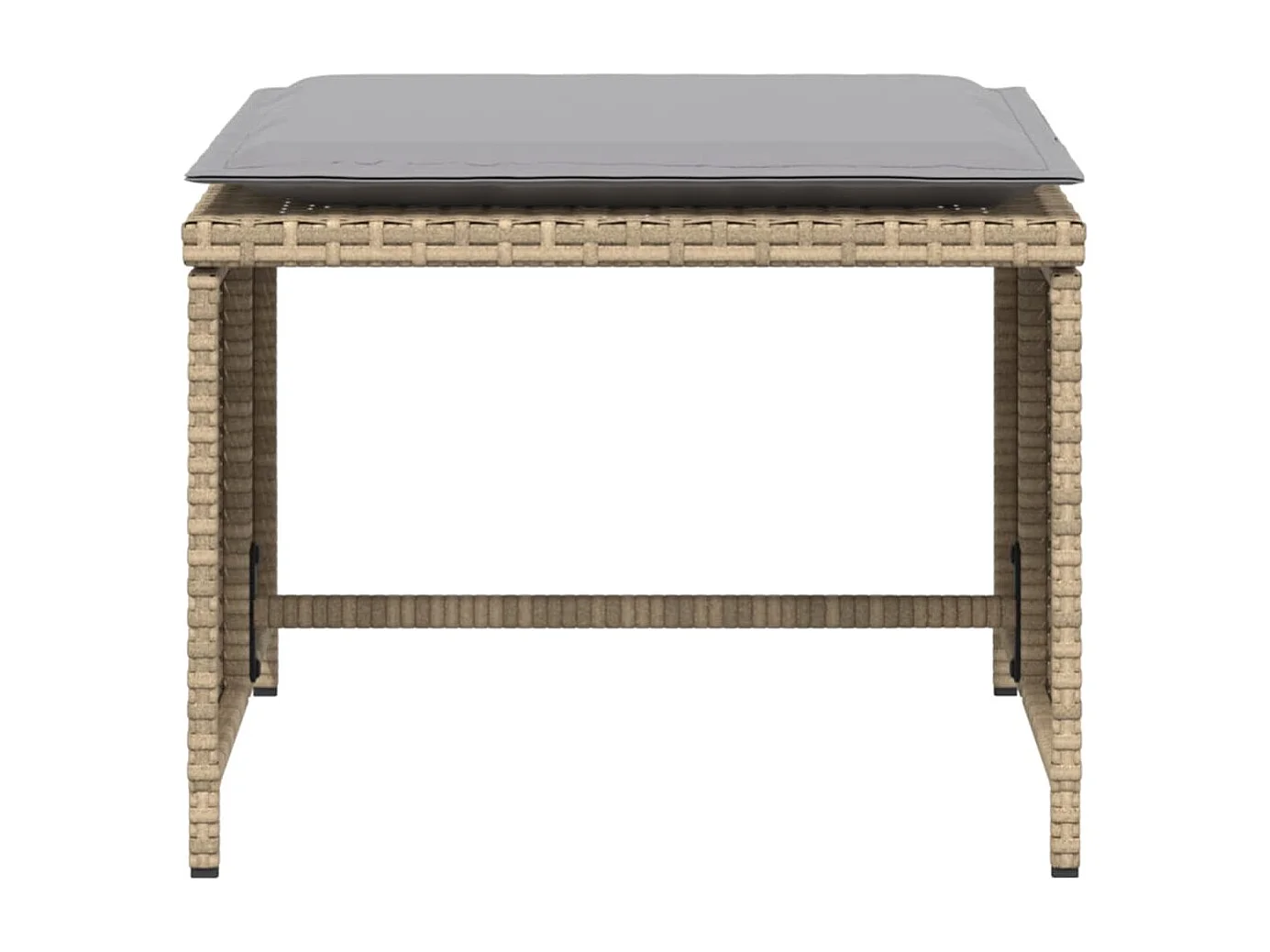 Chaise de jardin avec tabouret beige résine tressée