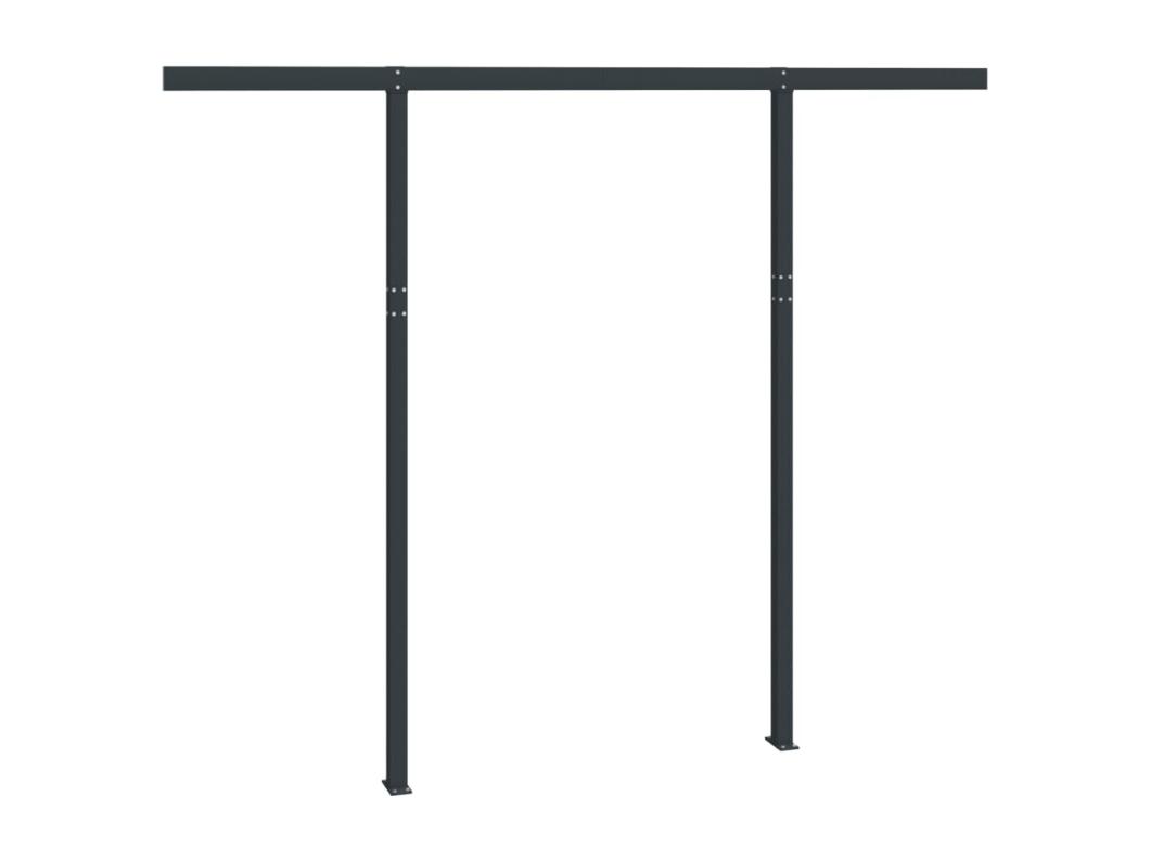 Jeu de poteaux d'auvent anthracite 300x245 cm fer
