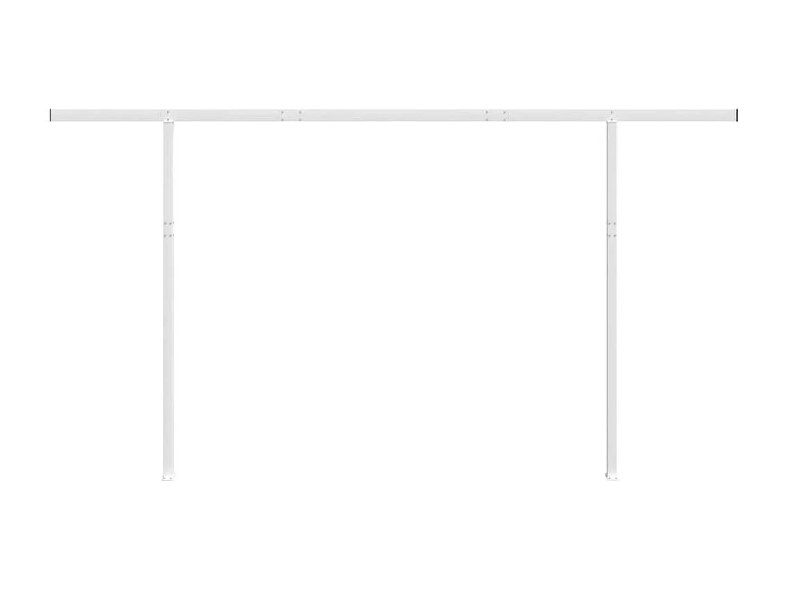 Jeu de poteaux d'auvent blanc 450x245 cm fer