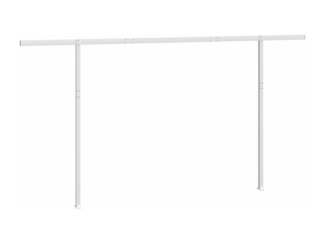 Jeu de poteaux d'auvent blanc 450x245 cm fer