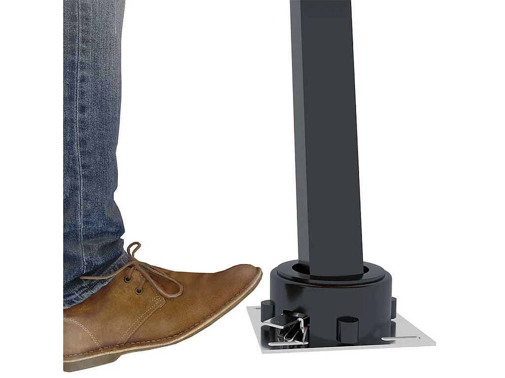 Jeu de poteaux d'auvent anthracite 300x245 cm fer