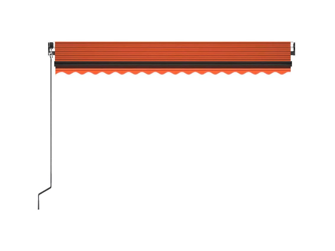 Markise Manuell Einziehbar mit LED 400x350 cm Orange & Braun