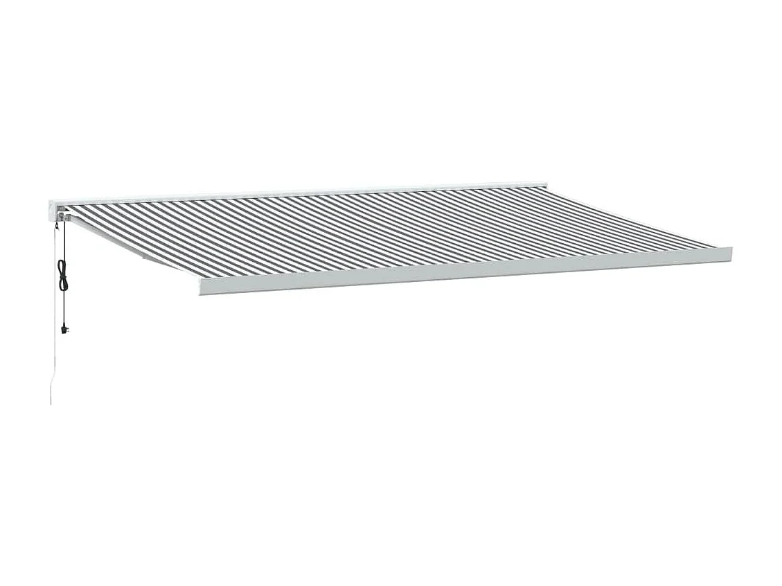 Toldo retrátil 5x3 m tecido e alumínio antracite e branco