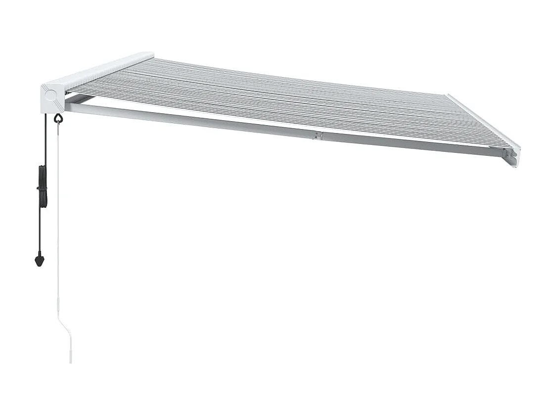 Toldo retrátil 5x3 m tecido e alumínio antracite e branco