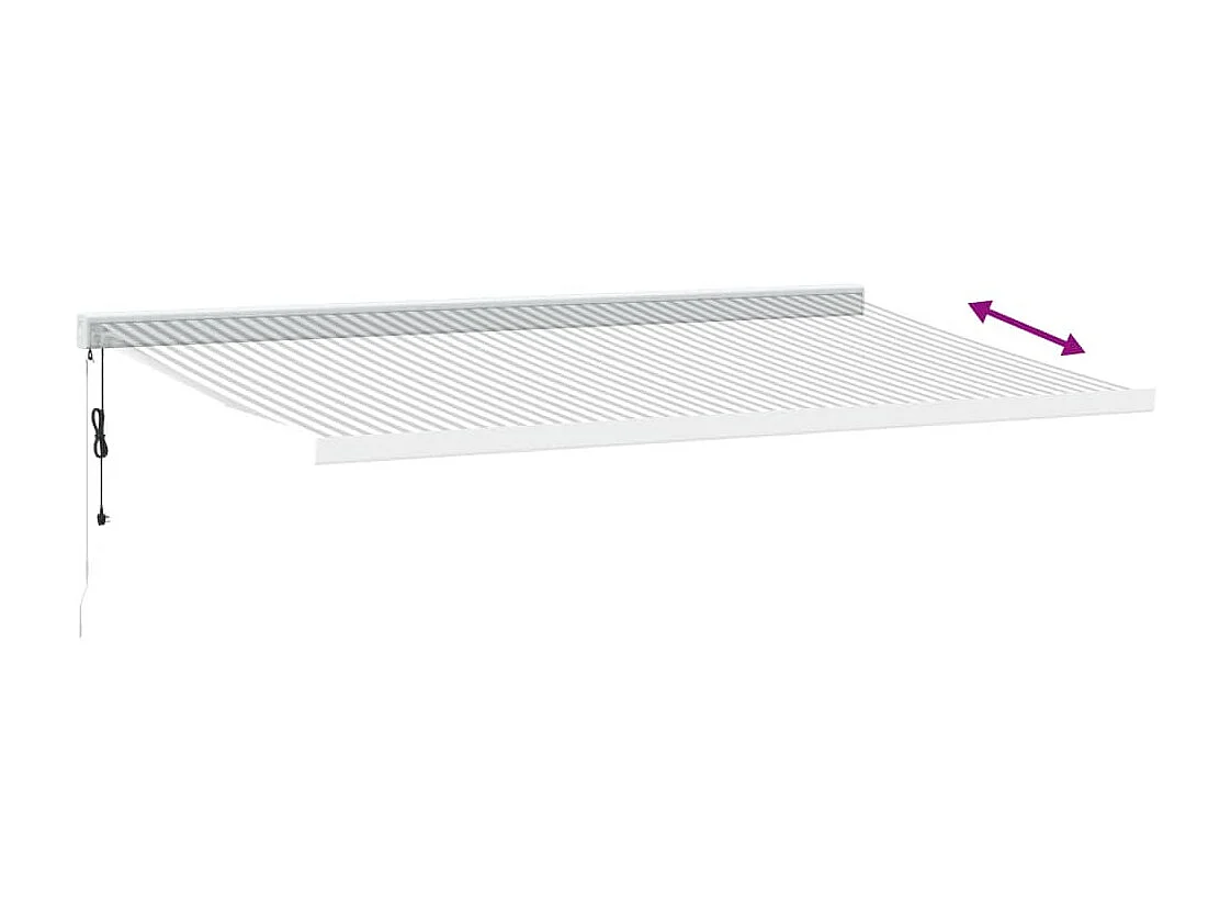 Toldo retrátil 5x3 m tecido e alumínio antracite e branco