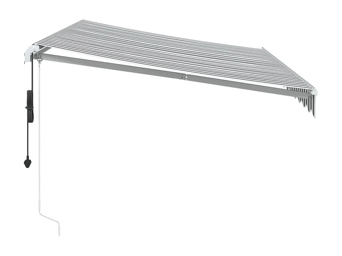 Tenda Retrattile Automatica Antracite e Bianco 350x250 cm