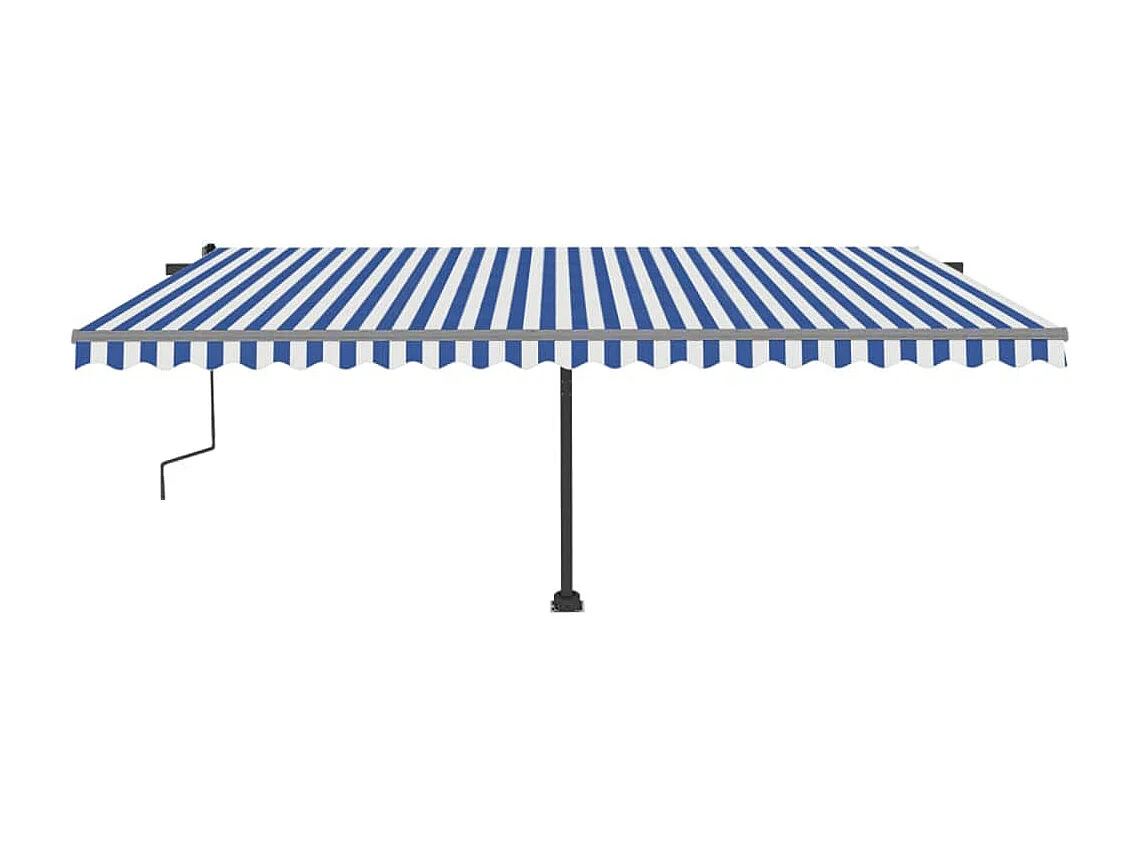 Standmarkise Manuell Einziehbar 500x300 cm Blau/Weiß