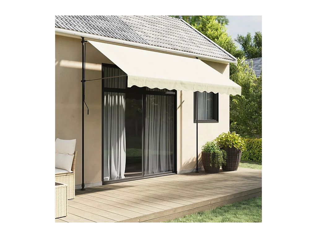 Tenda da Sole Retrattile Crema 300x150 cm in Tessuto e Acciaio