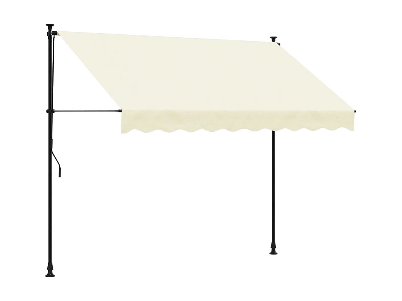 Tenda da Sole Retrattile Crema 250x150 cm in Tessuto e Acciaio