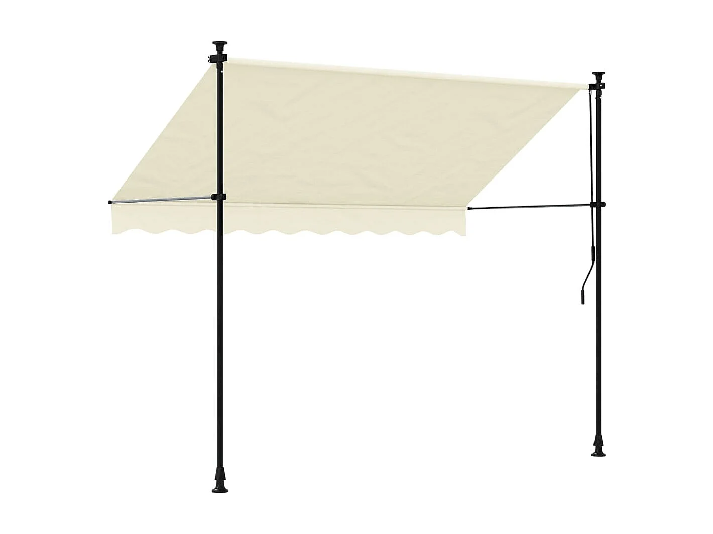 Tenda da Sole Retrattile Crema 250x150 cm in Tessuto e Acciaio