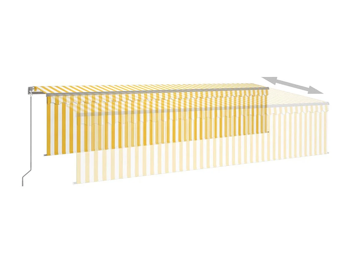 Auvent manuel rétractable avec store 6x3 m Jaune et blanc