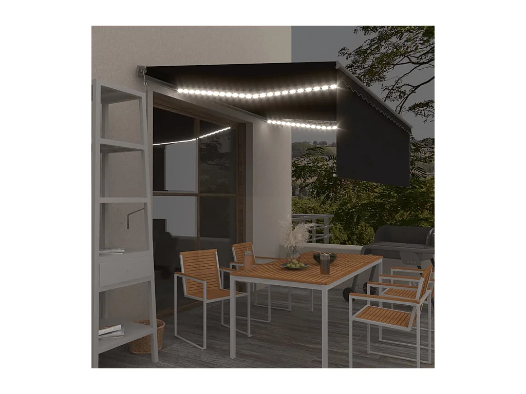 Tenda Automatica con Parasole Sensore Vento e LED 4x3 Antracite