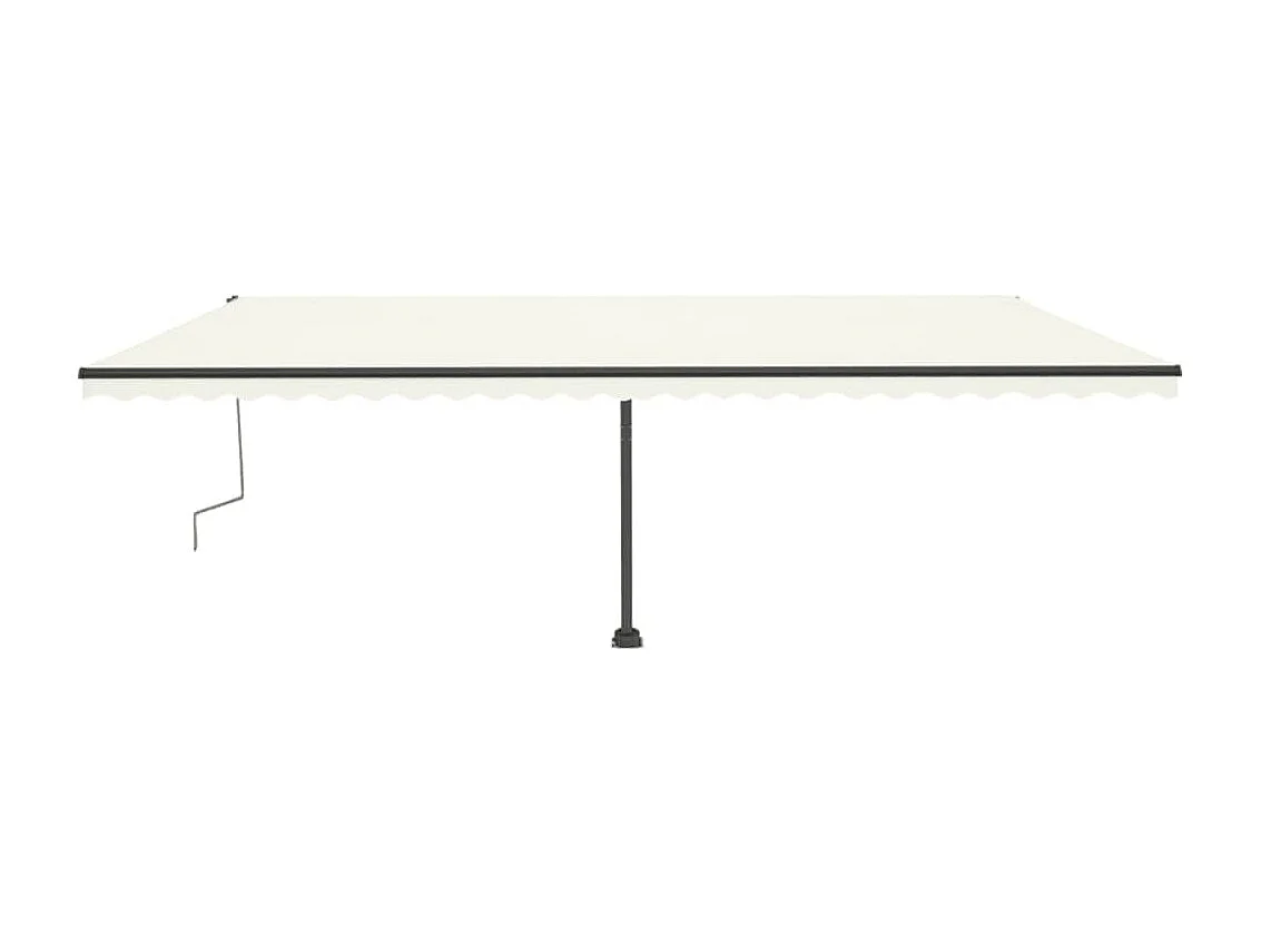 Auvent manuel rétractable avec LED 600x300 cm Crème