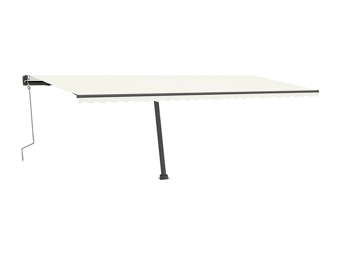 Auvent manuel rétractable avec LED 600x300 cm Crème