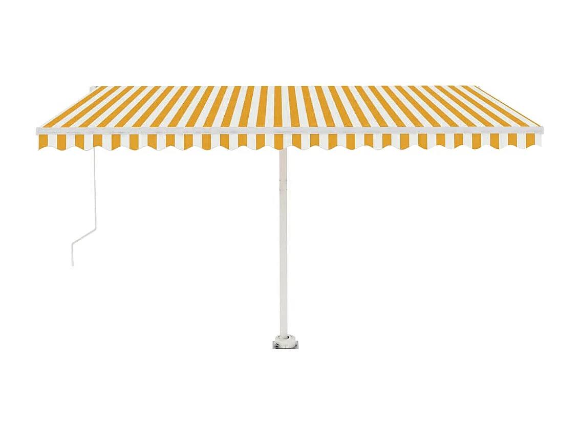 Auvent manuel rétractable avec LED 400x300 cm Jaune et blanc